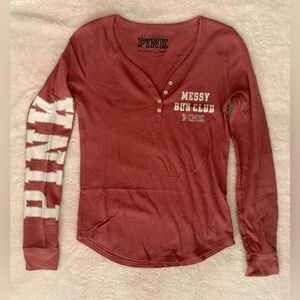 PINK Victoria's Secret Henley Messy Bun Club L Large
